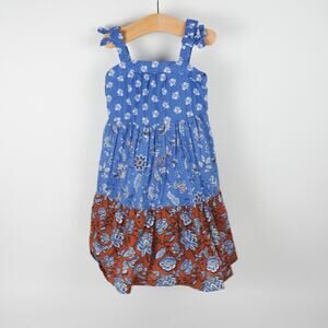 Janie and Jack‎ Mixed Paisley Print Maxi Tiered Dress Blue Brown Size 18-24m